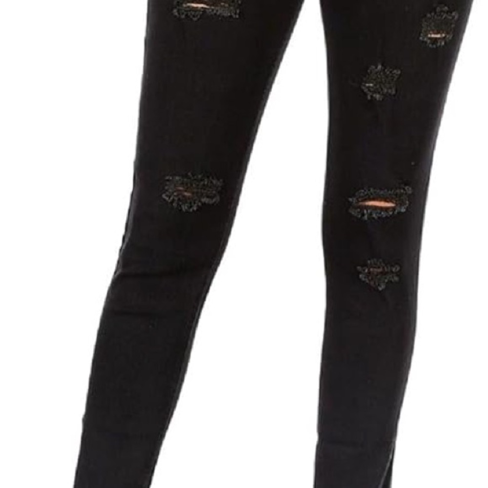 Women's Black Distressed Ripped  Skinny Jeans Size 7
